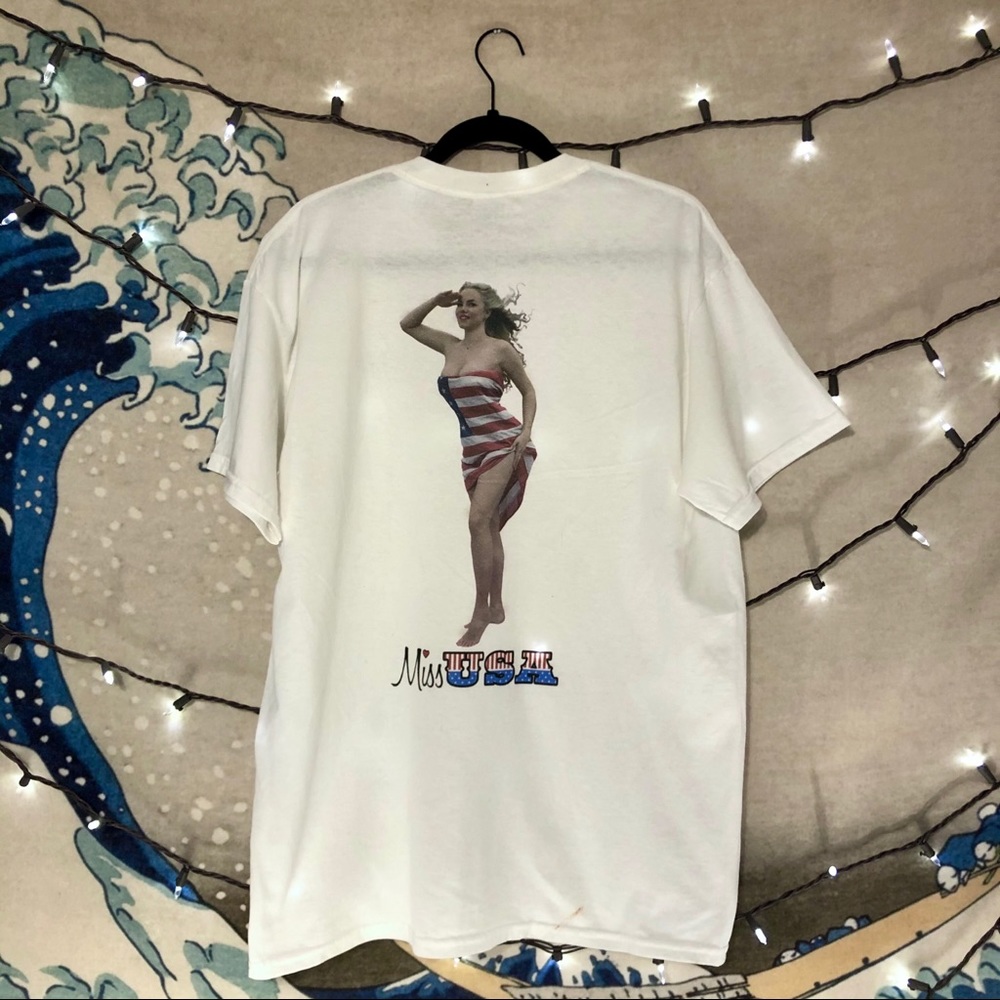 Miss USA White Shirt Size L